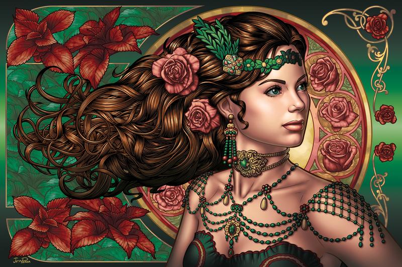 Rose Art Nouveau Woman